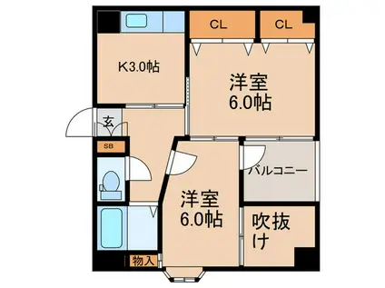 インカムビル(2K/5階)の間取り写真