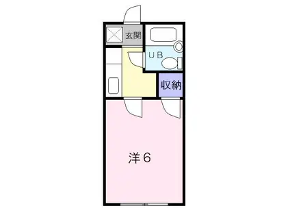 メゾンドフルール I(1K/1階)の間取り写真