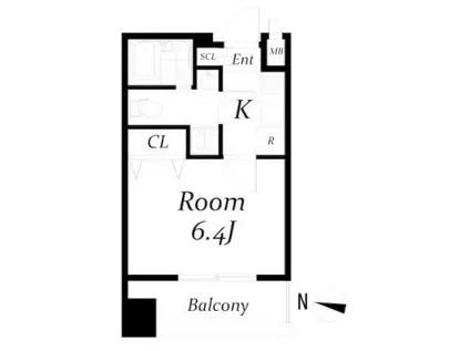 アクアタウンイーストI(1K/8階)の間取り写真