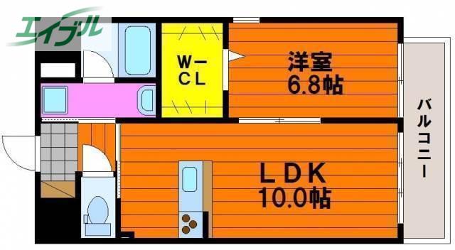 ハアラン高柳(1LDK/10階)の間取り写真