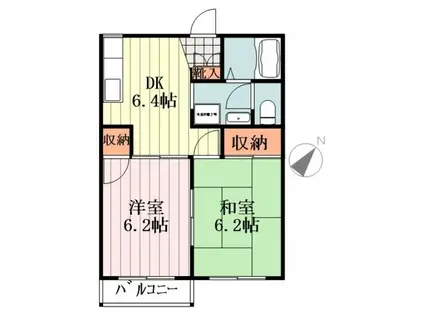 アネックス壱番館(2DK/1階)の間取り写真