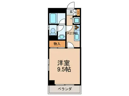 パレドール玉川(1K/3階)の間取り写真