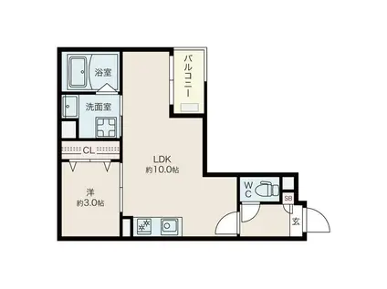 JACK NEKOYAI(1LDK/3階)の間取り写真