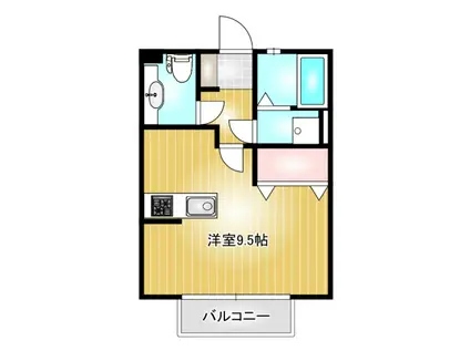 ビューティフルハイム(ワンルーム/1階)の間取り写真