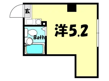 サンビルダー北野山ノ手(ワンルーム/2階)の間取り写真