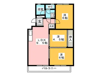 SUNNY PLACE(3DK/2階)の間取り写真