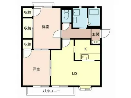 シャルム・コーポ(2LDK/1階)の間取り写真