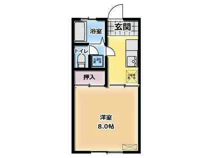 シーバード(1K/2階)の間取り写真