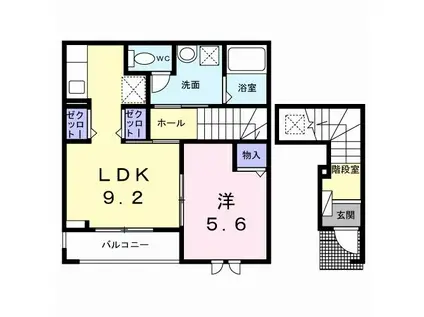 CREST 倭(1LDK/2階)の間取り写真