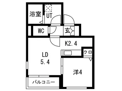 GRANMODE山鼻(1LDK/2階)の間取り写真