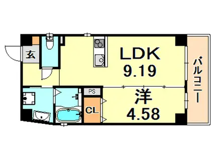 VITA(1LDK/7階)の間取り写真