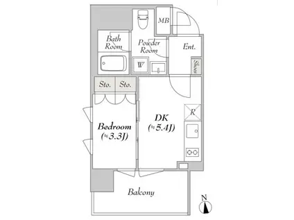 VERRIO RYOGOKUミリアレジデンス両国(1DK/4階)の間取り写真