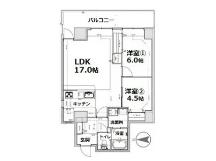 シティコート目黒(2LDK/3階)の間取り写真