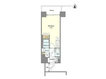 ライトテラス錦糸町(ワンルーム/6階)の間取り写真