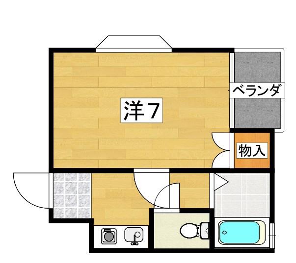 グローリー21(1K/3階)の間取り写真