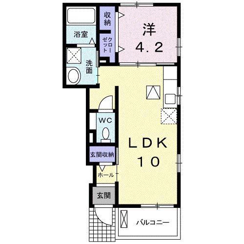 ワイズKM II(1LDK/1階)の間取り写真