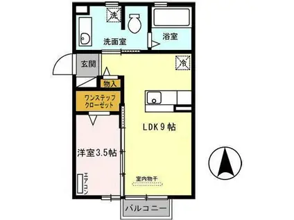 カメリアガーデン(1LDK/2階)の間取り写真