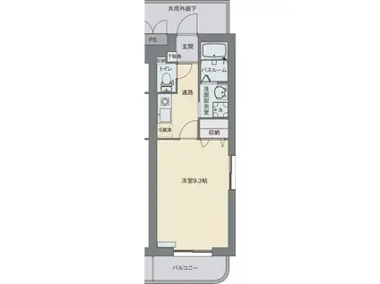 メゾン・パークスII(1K/2階)の間取り写真