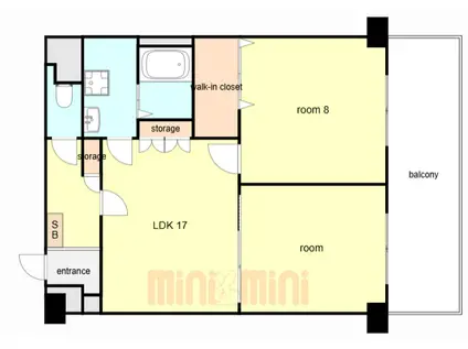 シャトー芦屋(2LDK/4階)の間取り写真