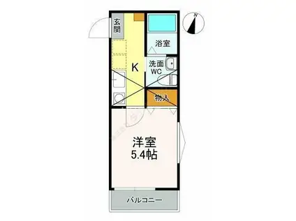 ルミナスポート(1K/3階)の間取り写真