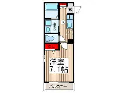 GLANZ(1K/3階)の間取り写真