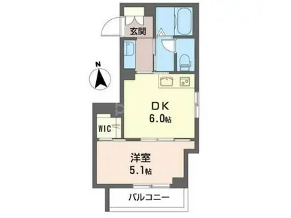 ナルグランデ(1DK/2階)の間取り写真