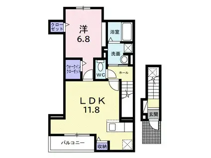 LUMIERE YS(1LDK/2階)の間取り写真