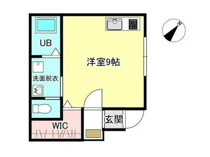 エスポワール(ワンルーム/1階)の間取り写真