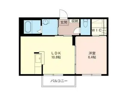 ウィステリア中央(1LDK/1階)の間取り写真