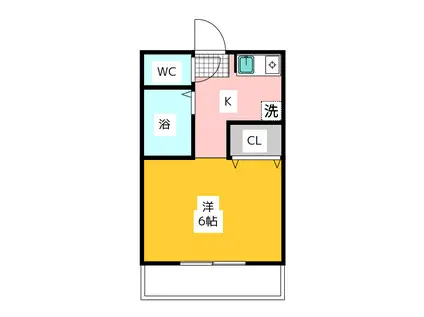 ジュネス元町(ワンルーム/2階)の間取り写真