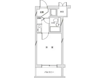 ライオンズテラス武蔵小金井(1K/2階)の間取り写真