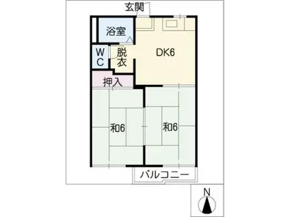 フォーヴル光和(2DK/2階)の間取り写真