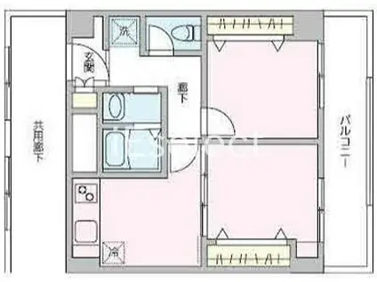 フェリス辰巳台(2DK/4階)の間取り写真