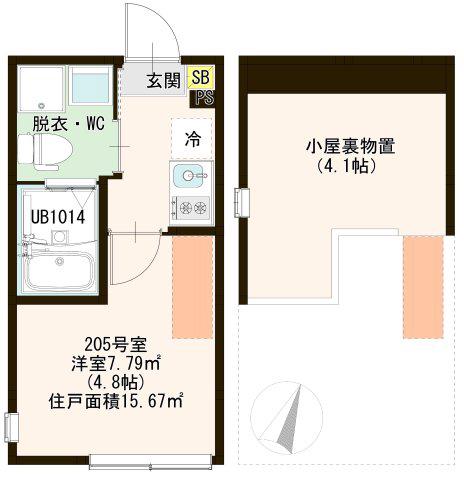 GRANDEUR瑞江(1K/2階)の間取り写真