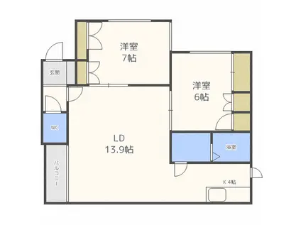 ノースパーク27(2LDK/2階)の間取り写真