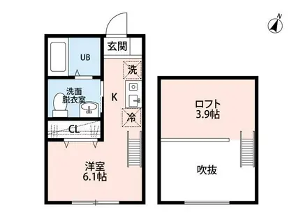 クレイス町田(ワンルーム/2階)の間取り写真