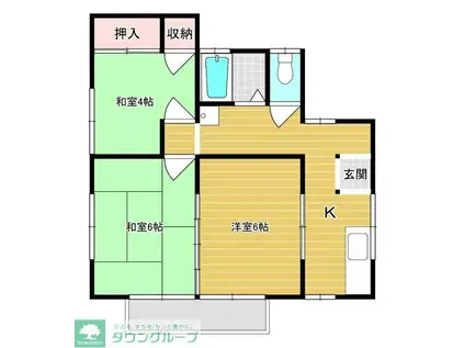 三福ハイツ(3K/2階)の間取り写真