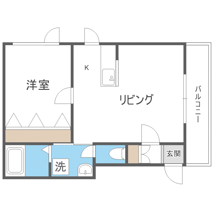 カゼッタカリーナ(1LDK/2階)の間取り写真