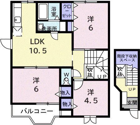 クレストールJ&N(3LDK/2階)の間取り写真