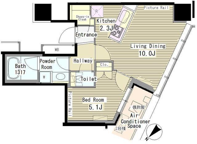 MY TOWER RESIDENCE(1LDK/14階)の間取り写真