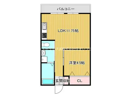 ケイハイツ(1LDK/2階)の間取り写真