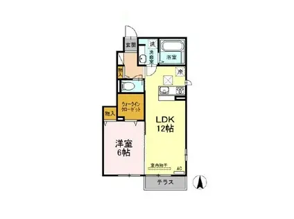 アゼリア上鷺A(1LDK/1階)の間取り写真