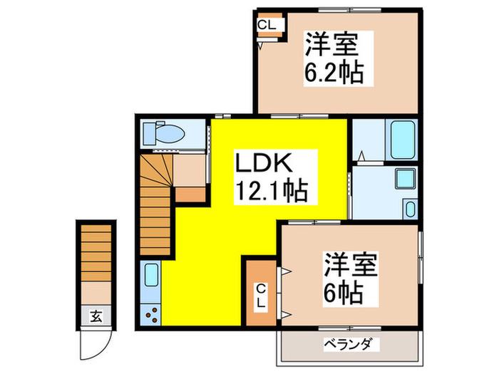 シエル西荻北(2LDK/2階)の間取り写真