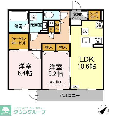 AN RESIDENCE(2LDK/1階)の間取り写真