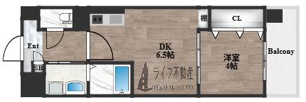 エグゼ大阪CITYオースティン(1DK/3階)の間取り写真