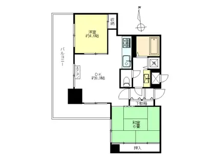 マートルコート調布III(2DK/4階)の間取り写真