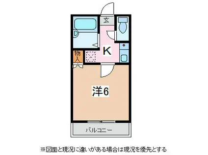 パレスコート渚(1K/2階)の間取り写真