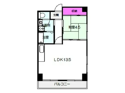マンション圭(1LDK/5階)の間取り写真
