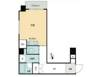 キャッスルマンション東武練馬(ワンルーム/2階)の間取り写真