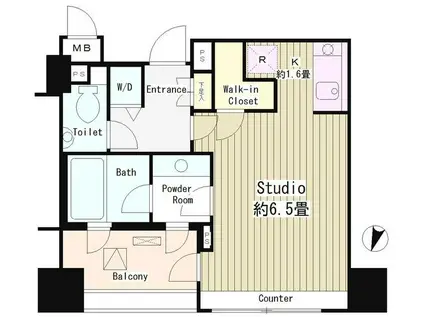 QUALIA HIROO(ワンルーム/8階)の間取り写真